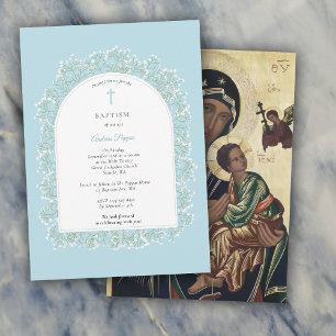 Invitation Baptême Orthodoxe Grec Respiration de Bébé Garçon