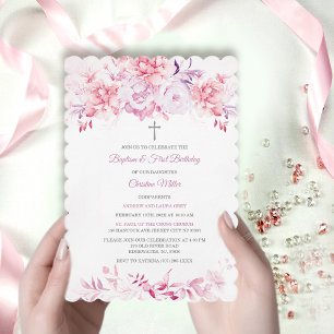 Invitation Baptême Personnalisé Avec Godparents Nom