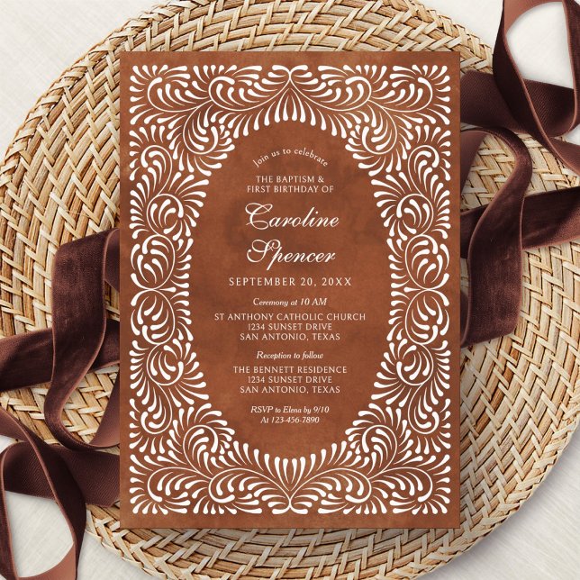 Invitation Baptême Première fête d'anniversaire Talavera (Créateur téléchargé)