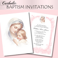 Baptême rose catholique Christening Mary Jesus