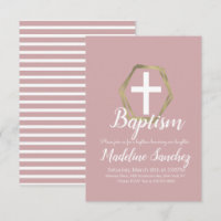 Baptême Rouge Goutte Rose Or Dédicace Christening