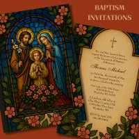Baptême Sainte Famille Verre doré