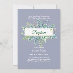 Invitation Baptême vert Bautizo Bautismo Christening Invi