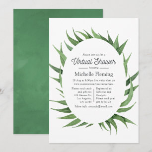 Invitation Baptême Virtuel à l'Aquarelle dans la Verdure