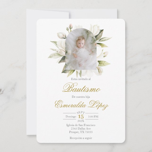 Invitation Baptism Elegant (Devant)