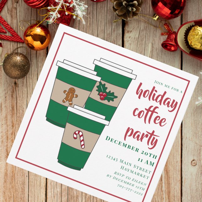 Invitation Bar à café des Fêtes de Noël  (Créateur téléchargé)
