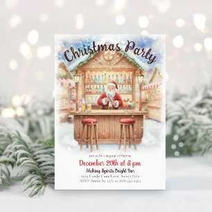 Invitation Bar à cocktails de Noël Merry & Bright Santa