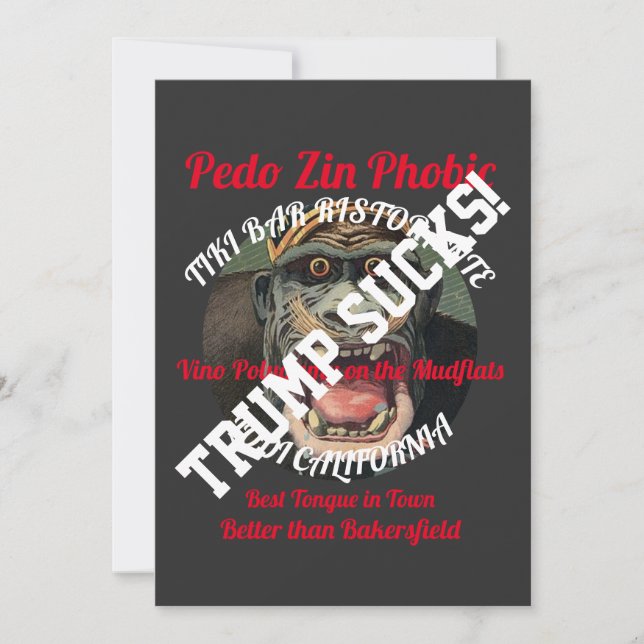 Invitation Bar à cocktails Tiki phobique de Trump Zin Ristora (Devant)