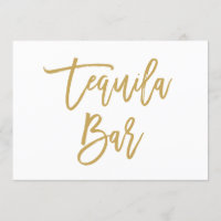 Bar à Tequila Chic Lettre Main en Or