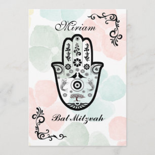 Invitation Bar Bat Bnai Hamsa Arbre de la vie Mitzvah Invitat