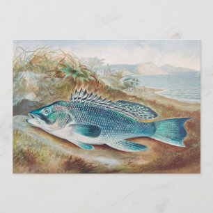 Invitation Bar commun par S.A. Kilbourne, Poisson vintage