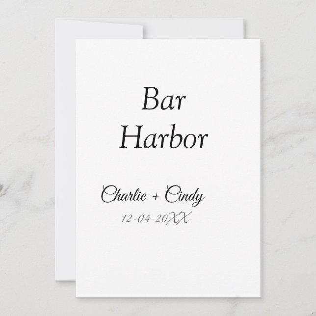 Invitation Bar Harbour bachelorée fête d'honneur mariage a (Devant)