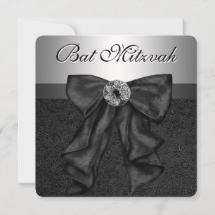 Invitation Bar Mitsva noir et argent