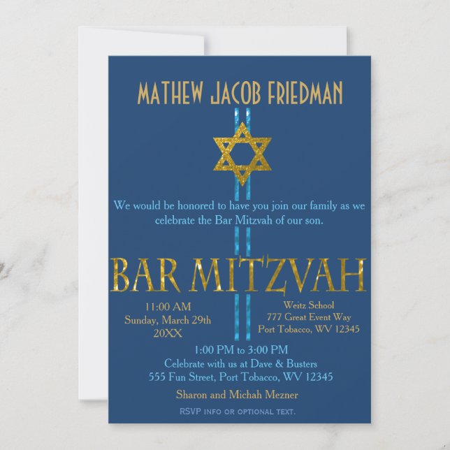Invitation Bar Mitzvah (Devant)