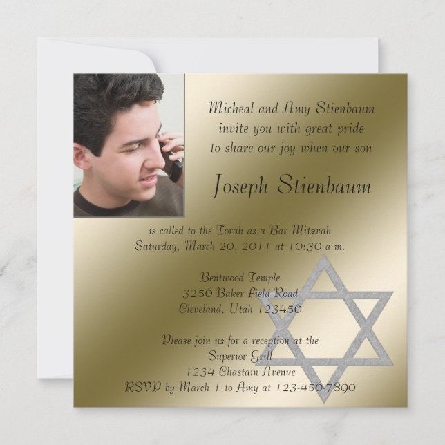 Invitation Bar Mitzvah (Devant)