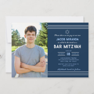 Invitation Bar Mitzvah avec photo
