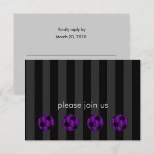 Invitation Bar Mitzvah Bal de football violet et noir