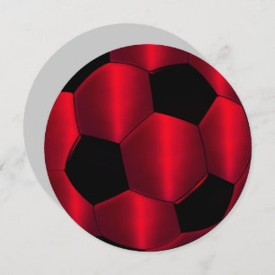 Invitation Bar Mitzvah Balle de football rouge et noir