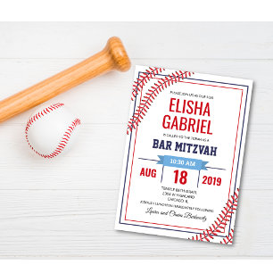 Invitation Bar Mitzvah Baseball