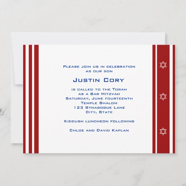 Invitation Bar Mitzvah Baseball sportif (Devant)