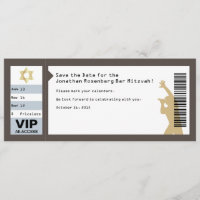 Invitation Bar Mitzvah Billet de Concert Sauvegard
