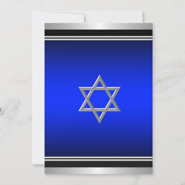Invitation Bar Mitzvah bleu de la Royal Navy (Devant)