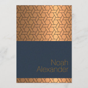 Invitation Bar Mitzvah Blue Gold Magen David