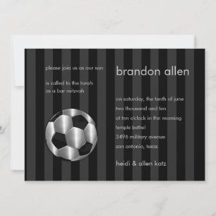 Invitation Bar Mitzvah boules de soccer en argent