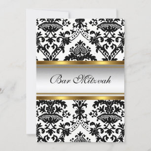 Invitation Bar Mitzvah Damassé