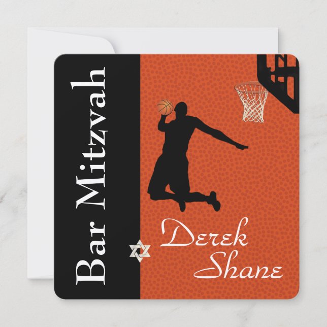✡ Invitation Bar Mitzvah de Basketball PixDezines (Devant)