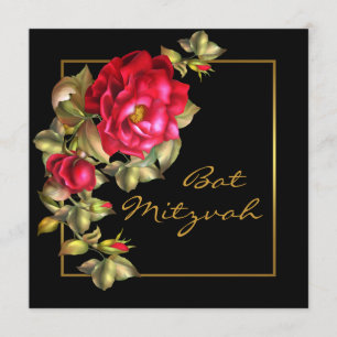 Invitation Bar Mitzvah de la rose rouge