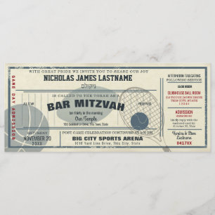 Invitation Bar Mitzvah de passeport sportif vintage