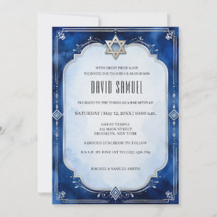 Invitation Bar Mitzvah Élégant Moderne