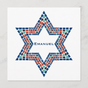Invitation Bar Mitzvah Emanuel Étoile David Mosaïq