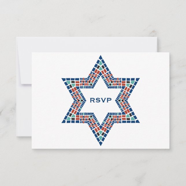 Invitation Bar Mitzvah Emanuel Étoile David Mosaïq (Devant)