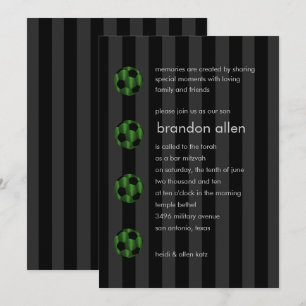 Invitation Bar Mitzvah Emerald Balle de football vert et noir