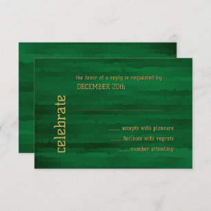 Invitation Bar Mitzvah Emerald Green Techno Streaks RSVP