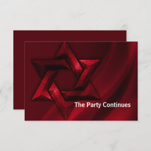 Invitation Bar Mitzvah Étoile rouge de David