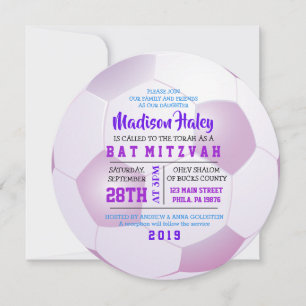 Invitation Bar Mitzvah Filles de rond de FOOTBALL