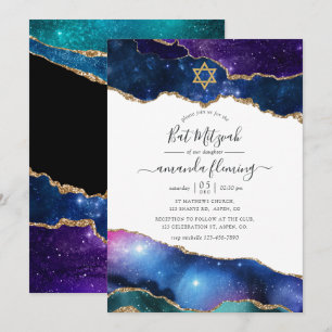 Invitation Bar Mitzvah Galaxie Agate