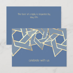 Invitation Bar Mitzvah Gold Star de David RSVP