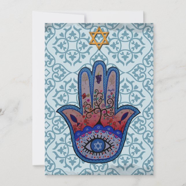 Invitation Bar Mitzvah Hamsa (Devant)