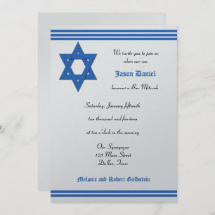 Invitation Bar Mitzvah - Invitation métallique arg