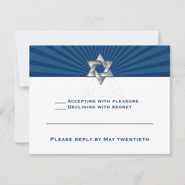 Invitation Bar Mitzvah Josiah Silver Étoile Juive (Devant)