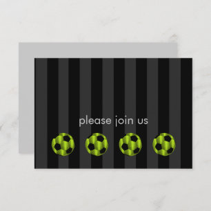 Invitation Bar Mitzvah Lime Bal de soccer vert et noir