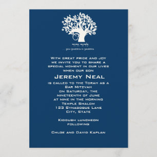 Invitation Bar Mitzvah Marine Arbre de vie