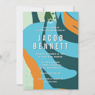 Invitation Bar Mitzvah Moderne Abstraite