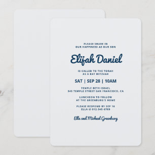 Invitation Bar Mitzvah Moderne et simple