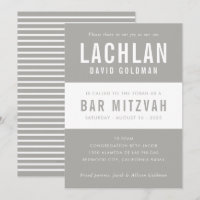 BAR MITZVAH moderne minimaliste typographie gris b