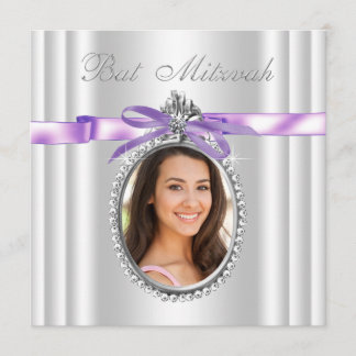Invitation Bar Mitzvah photo lavande violet